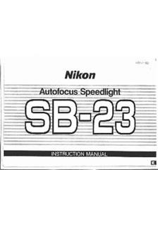 Nikon SB 23 manual. Camera Instructions.